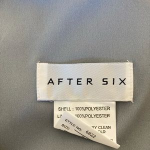 Dessy Platinum Spaghetti Strap V Back Gown